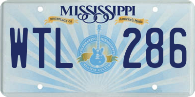 MS license plate WTL286
