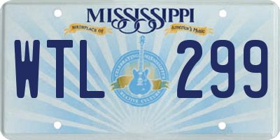 MS license plate WTL299