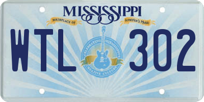 MS license plate WTL302