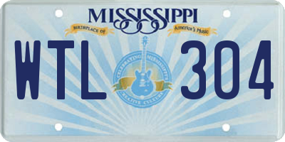 MS license plate WTL304
