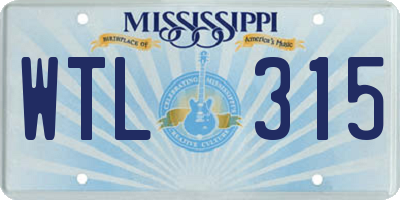 MS license plate WTL315