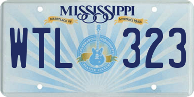 MS license plate WTL323