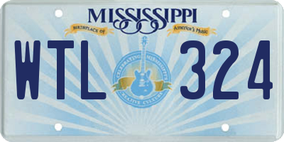 MS license plate WTL324