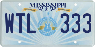 MS license plate WTL333