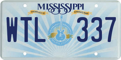 MS license plate WTL337