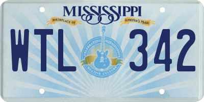 MS license plate WTL342