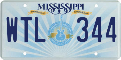 MS license plate WTL344