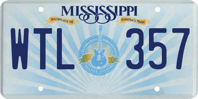 MS license plate WTL357