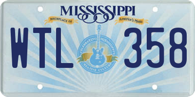 MS license plate WTL358