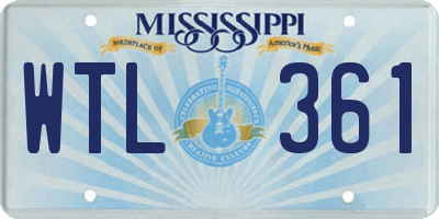 MS license plate WTL361