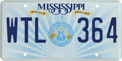MS license plate WTL364