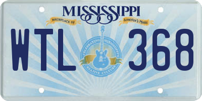 MS license plate WTL368