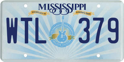 MS license plate WTL379