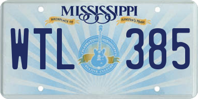 MS license plate WTL385
