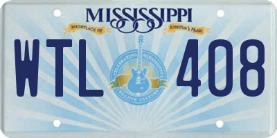 MS license plate WTL408