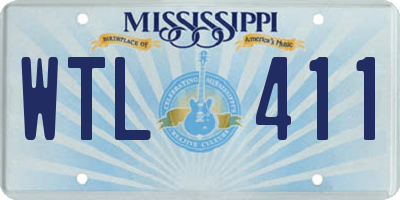 MS license plate WTL411