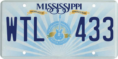 MS license plate WTL433