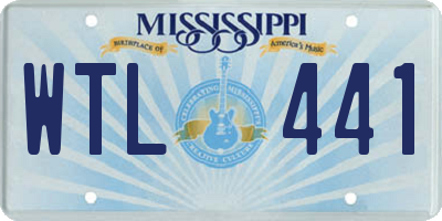 MS license plate WTL441