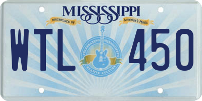 MS license plate WTL450