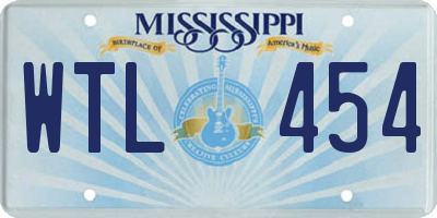 MS license plate WTL454
