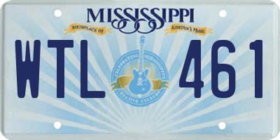 MS license plate WTL461