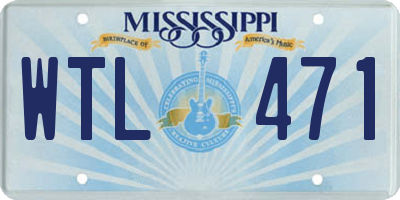 MS license plate WTL471