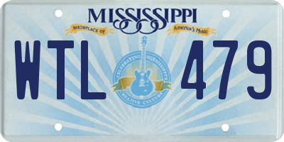 MS license plate WTL479