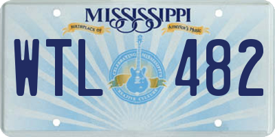 MS license plate WTL482