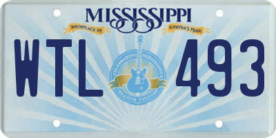 MS license plate WTL493
