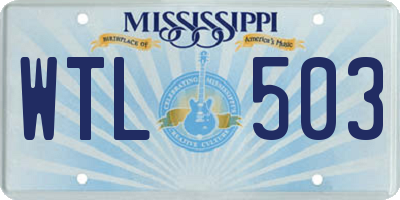 MS license plate WTL503