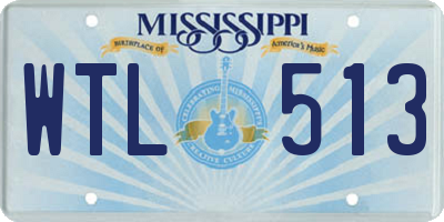 MS license plate WTL513