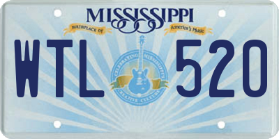 MS license plate WTL520