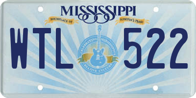 MS license plate WTL522