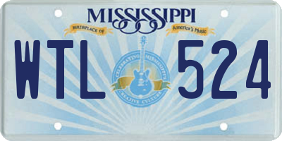 MS license plate WTL524
