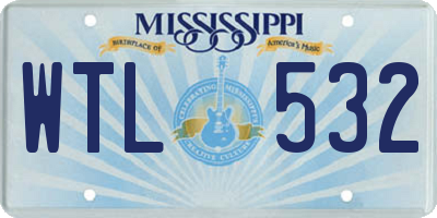 MS license plate WTL532