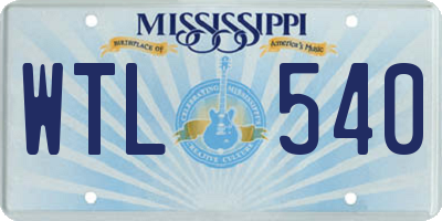 MS license plate WTL540