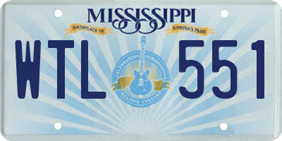 MS license plate WTL551