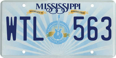 MS license plate WTL563
