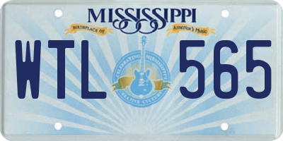 MS license plate WTL565