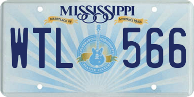 MS license plate WTL566