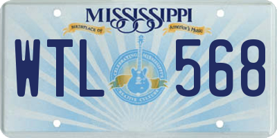 MS license plate WTL568