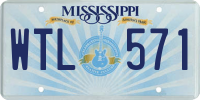 MS license plate WTL571