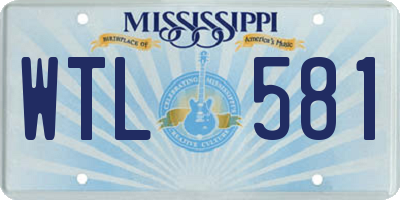 MS license plate WTL581