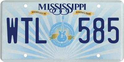 MS license plate WTL585