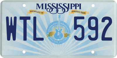 MS license plate WTL592