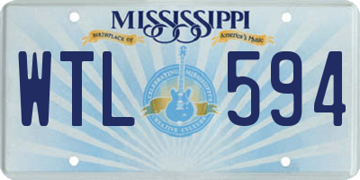 MS license plate WTL594