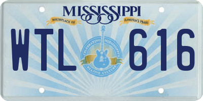 MS license plate WTL616