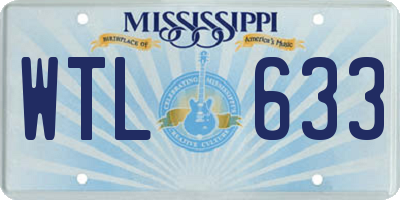 MS license plate WTL633