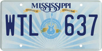 MS license plate WTL637