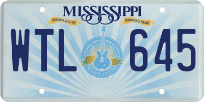 MS license plate WTL645